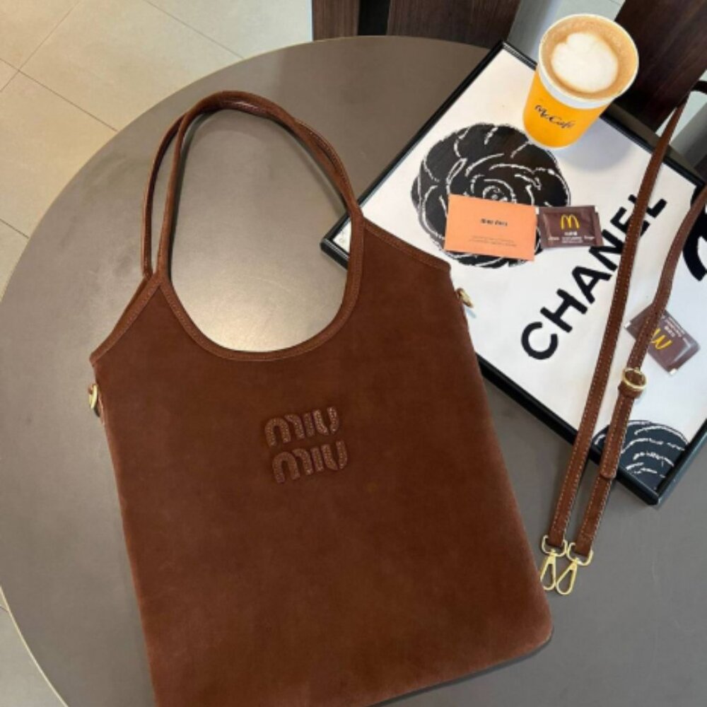Miu Miu Brown Suede Tote Bag